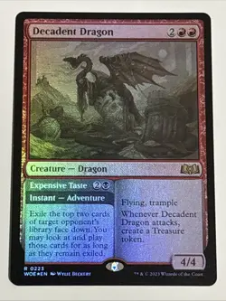 MTG Wilds of Eldraine Decadent Dragon Foil 0223 NM Rare - Image 1