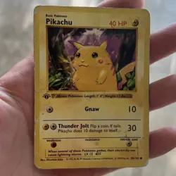 Pokemon First 1st Edition Pikachu 58/102 Red Cheeks Base Set Shadowless 1999 - Image 1