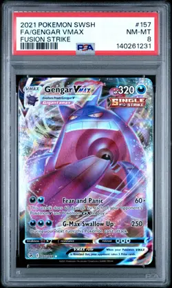 PSA 8 Gengar VMAX 152/264 Fusion Strike Pokemon - Image 1