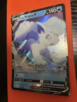 Pokemon TCG Alolan Vulpix V Sword & Shield - Silver Tempest 033/195 Ultra Rare - Image 1