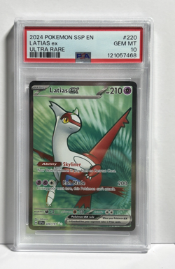 2024 Pokemon Surging Sparks SSP En Latias Ex Ultra Rare #220 PSA 10 Gem Mint - Image 1