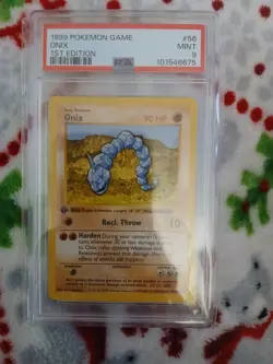 1999 POKEMON BASE SET 1ST EDITION #56 ONIX PSA 9 Graded lot - Image 1