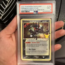 PSA 9 Greninja Gold Star Promo SWSH144 Pokemon Celebrations ETB - Image 1