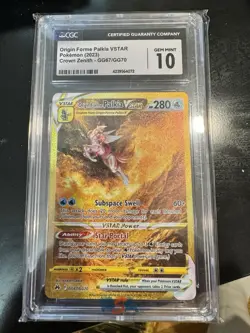 2023 POKEMON CROWN ZENITH #GG67/GG70 ORIGIN FORME PALKIA VSTAR CGC 10 GEM MINT - Image 1