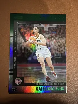 2025 Panini Caitlin Clark Chronicled - Two Milestones In 1 Night #3 Green Holo - Image 1