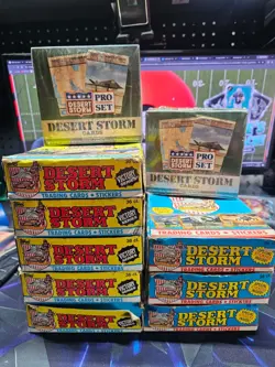 1991 Desert Storm Card Box Lot Series 1 & 2 Pro Set Sealed Packs - Image 1