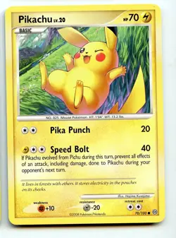 Pikachu Stormfront Regular Pokemon Card 70/100 LP 2008 Vintage Rare TCG NM - Image 1
