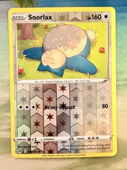 Snorlax Reverse Holo SWSH08: Fusion Strike 206/264 Pokemon Card TCG NM - Image 1