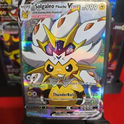 Solgaleo Pikachu Cosplay Pokemon Kawaii Holo Card FREE SHIPPING - Image 1