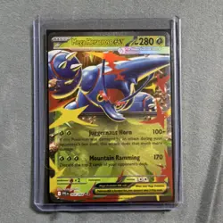 Pokemon Mega Heracross EX Foil 004/094 280 HP Bug Type Trading Card - Image 1
