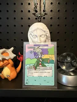 Skullclamp Altered Art MTG Rare Magic: The Gathering Hand Painted Commander Card - Image 1