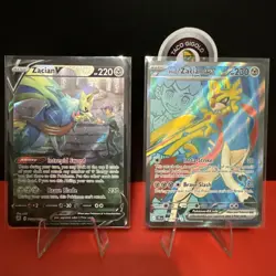 Pokemon Card Bundle Zacian V GG48/GG70 Crown Zenith + Hop’s Zacian ex 176/159 NM - Image 1
