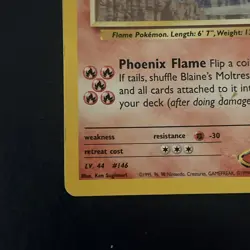 Pokemon TCG Blaine's Moltres Gym Heroes Holo Card 1/132 Unlimited Rare - Image 4