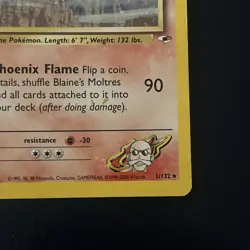Pokemon TCG Blaine's Moltres Gym Heroes Holo Card 1/132 Unlimited Rare - Image 5