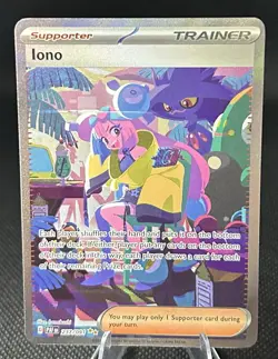 Pokemon TCG Iono 080/091 Scarlet&Violet Paldean Fates Special Illustration Rare - Image 1