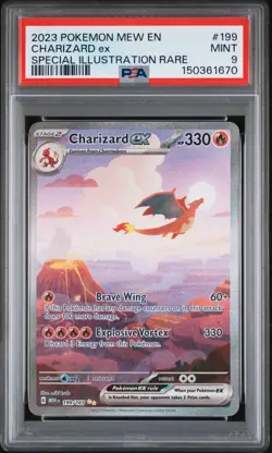 2023 POKEMON MEW EN-151 SPECIAL ILLUSTRATION RARE #199 CHARIZARD EX PSA 9 - Image 1