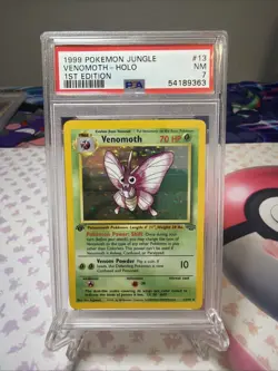 1999 POKEMON JUNGLE 1ST EDITION #13 VENOMOTH-HOLO PSA 7 - Image 1