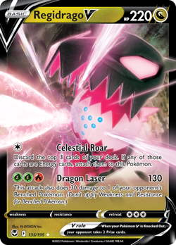 REGIDRAGO V 135/195 HOLO V RARE SILVER TEMPEST POKEMON NM - Image 3