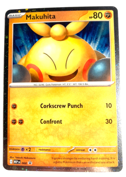 Pokemon Makuhita Cosmos Holo w/Galaxy Swirl + FREE extra Rare card! - Image 1