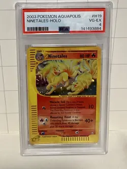 2003 Pokemon Aquapolis H19 Ninetales Holo PSA 4 - Image 1