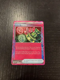 Unfair Stamp 165/167 ACE SPEC Rare Pokemon TCG Sv06: Twilight Masquerade Holo NM - Image 1