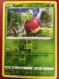 POKEMON APPLIN 021/192 REBEL CLASH COMMON REVERSE HOLO NEAR MINT - Image 1