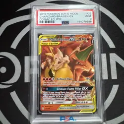 Charizard & Braixen GX 22/236 Cosmic Eclipse - Pokemon Holo Ultra Rare PSA 9 - Image 1