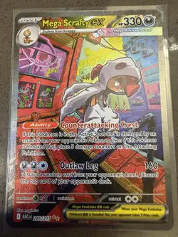 Pokemon TCG Mega Scrafty Ex 285/217 Special Illustration Rare Ascended Heroes NM - Image 2