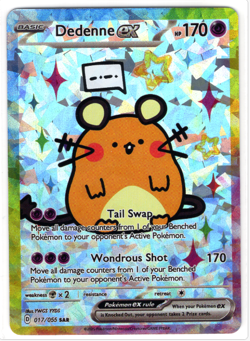 Pokemon Cracked Ice Holo - Rainbow Boarder * Fan Art * DEDENNE EX - Image 1