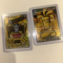 Gholdengo ex 252/182 & Gimmighoul 198/182 Paradox Rift SIR Illustration Rare - Image 1