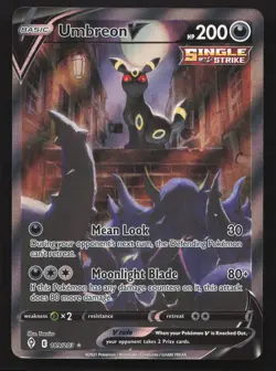 Pokemon Umbreon V (Alternate Full Art) Ultra Rare holo SWSH07: Evolving Skies 18 - Image 1