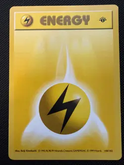 1st Edition Lightning Energy 100/102 - Base Set (Shadowless) - Pokemon TCG - LP - Image 1