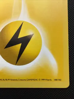 1st Edition Lightning Energy 100/102 - Base Set (Shadowless) - Pokemon TCG - LP - Image 3