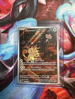 Pokemon TCG Team Rockets Meowth 203/182 Illustration Rare Destined Rivals NM - Image 1
