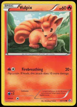 Vulpix 20/113 LP Legendary Treasures Common Pokemon - Image 1