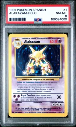 1999 Pokemon Spanish Base Set Alakazam Holo #1 PSA 8 NM-MINT - Image 1