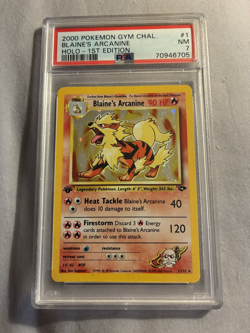 2000 POKEMON GYM CHALLENGE HOLO-1ST ED #1 BLAINE'S ARCANINE PSA 7 - Image 1
