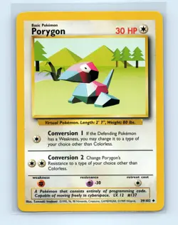 Pokemon tcg Base Set Porygon Lightly played - Image 1