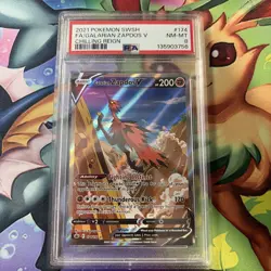 2021 Pokemon Galarian Zapdos V 174 Chilling Reign PSA 8 NM-MT - Image 1