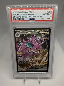 2025 Pokemon Team Rocket’s Nidoking ex #233 SIR PSA 10 GEM MINT Destined Rivals - Image 1