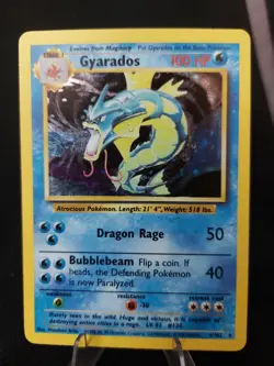 Gyarados 6/102 Base Set Unlimited Holo Rare Vintage WoTC 1999 Pokemon TCG LP/MP - Image 1