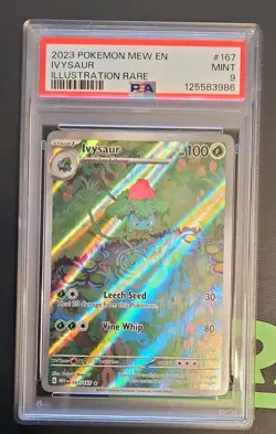 2023 Pokemon 151 Ivysaur Illustration Rare 167/165 PSA 9 - Image 1