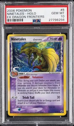 2006 POKEMON EX DRAGON FRONTIERS #8 NINETALES-HOLO PSA 10 - Image 1