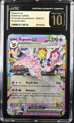 Espeon ex - (Prismatic Evolutions Stamp) 034/131 2025 Pokemon CGC Pristine 10 - Image 1
