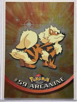 #59 Arcanine Card Topps Pokemon TV Animation Edition Card Blue Logo Vintage LP - Image 4
