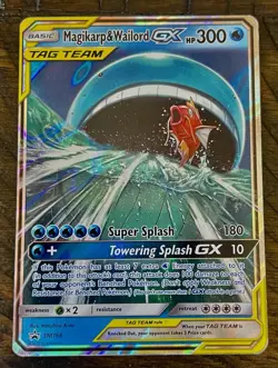 Pokemon Magikarp & Wailord GX SM166 SM TAG TEAM Promo Holo 300 HP Card - Image 1