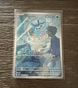 Pokemon Mantyke Illustration Rare Full Art Holo Basic SV04 189/182 30 HP Card - Image 1