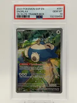Snorlax 051 Sv: Scarlet & Violet Promo Cards Holo Pokemon PSA 10 - Image 1