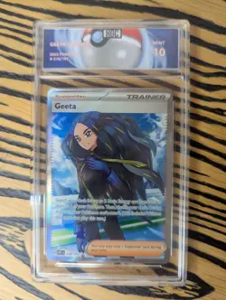 Pokemon graded card Geeta 218/197 obsidian flames HGC mint 10 - Image 1