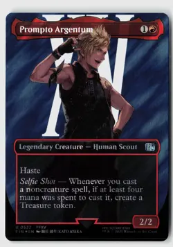 Prompto Argentum (Borderless) (Surge Foil) #532 (NM) Final Fantasy FIN Magic MTG - Image 1